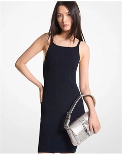 Короткое платье в рубчик на бретелях, синий Michael michael kors