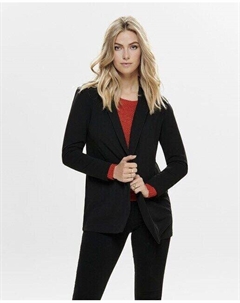 Струящийся женский пиджак с воротником с лацканами, черный Jdy