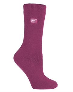 Тонкие зимние женские термоноски Lite однотонного цвета глубокой фуксии, розовый Heat holders