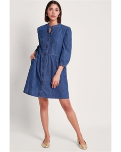 Джинсовое платье Mae со складками, синий Monsoon