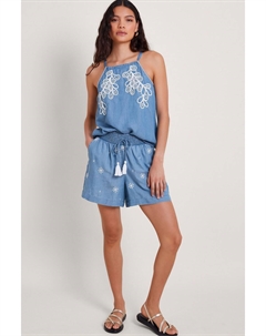 Шорты Lyrica с вышивкой, синий Monsoon