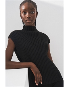 Майка с водолазкой в рубчик, черный Next