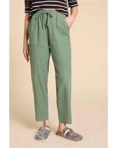 Брюки Elle из смесового льна, зеленый White stuff
