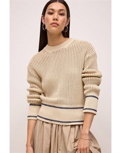 Свитер в рубчик с декоративной строчкой, экрю Next