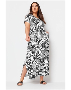 Платье макси с завязками и разрезом по бокам, черный Yours