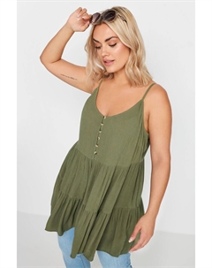 Ярусный топ-майка пыльного жатого цвета, зеленый Yours