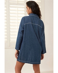Мини-Джинсовое платье-туника надеваемое через голову, синий Next
