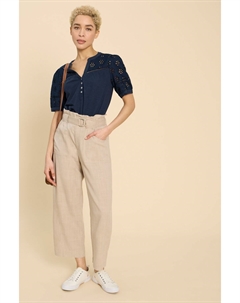 Микс-Топ Bella с вышивкой, синий White stuff