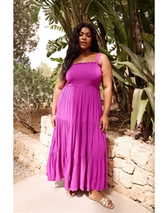 Многослойное платье с рюшами, фиолетовый Yours