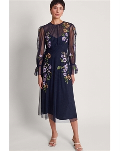 Декорированное коктейльное платье Phoebe, синий Monsoon