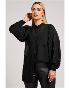 Рубашка London с длинными плиссированными рукавами, черный Yours