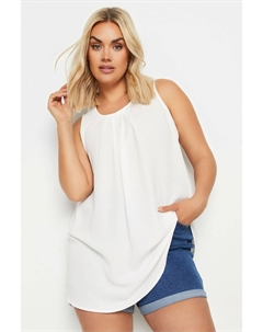 Деловая блузка с плиссированным жилетом, белый Yours