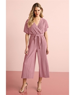 Плиссированный комбинезон с короткими рукавами, розовый Next