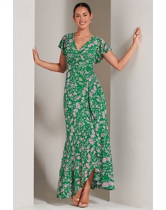 Сетчатое платье макси Giselle с оборками по подолу, зеленый Jolie moi