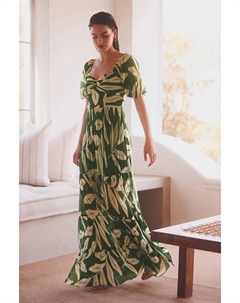 Платье-Макси с короткими рукавами для особых случаев, белый Next