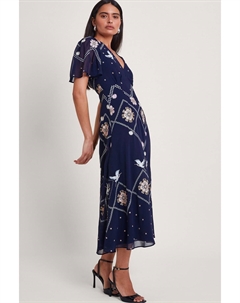 Платье Нила с вышивкой, синий Monsoon