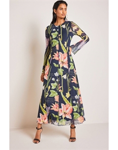 Сетчатое платье макси Николя Роберта The Fitzwilliam Museum, синий Next