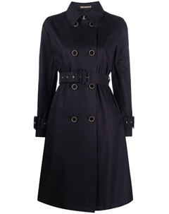 Двубортный тренч с поясом, синий Herno