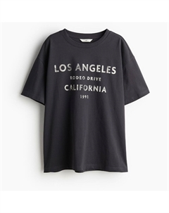Футболка Printed Los Angeles, темно-серый H&m