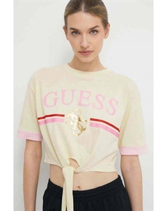 Хлопковая футболка, желтый Guess