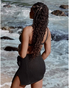 Юбка-мини x Loz Vassallo Tahiti Knitted Beach with Rose, черный 4th & reckless