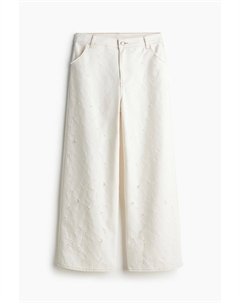 Брюки Frayed-edge Twill, кремовый H&m