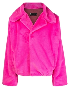 Шуба из искусственного меха с косым воротником, розовый Styland