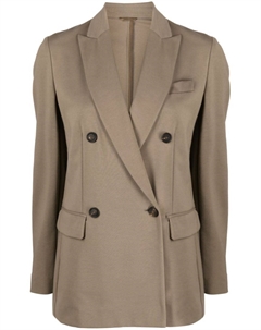 Двубортный блейзер, коричневый Brunello cucinelli