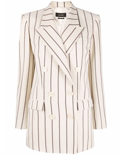 Двубортный блейзер Nevim в тонкую полоску, нейтральный цвет Isabel marant