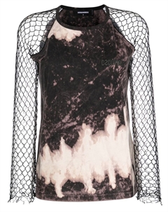 Сетчатый топ с узором, фиолетовый Dsquared2