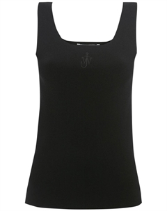 Топ с вышивкой Anchor и квадратным вырезом, черный Jw anderson