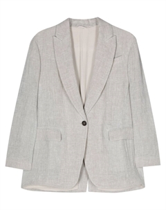 Пиджак из смесового льна, серый Brunello cucinelli