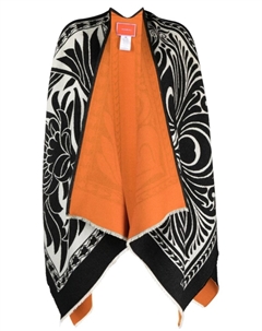 Двустороннее пончо из смесовой шерсти, черный La doublej