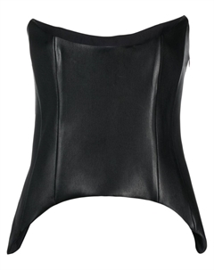 Кожаный топ-бюстье, черный Mônot