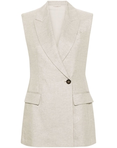 Блейзер без рукавов, серый Brunello cucinelli