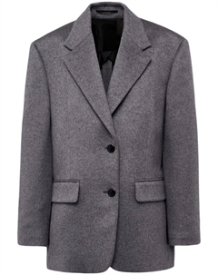Однобортный кашемировый пиджак, серый Prada