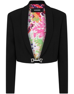 Укороченный блейзер с логотипом, черный Dsquared2