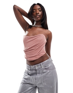 Топ Drape Corset, пудрово-розовый Asos design