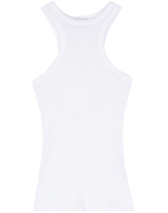 Топ в рубчик с логотипом, белый Dondup