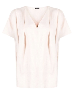 Топ с V-образным вырезом и короткими рукавами, нейтральный цвет Joseph