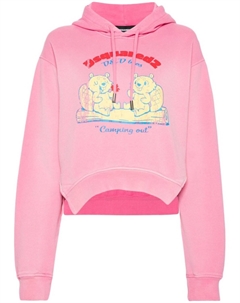 Укороченное худи с графичным принтом, розовый Dsquared2