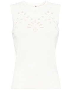 Топ с английской вышивкой, нейтральный цвет Ermanno scervino