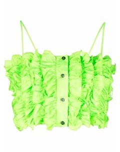Укороченный топ с оборками, зеленый Msgm