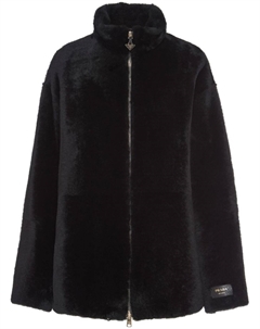 Шуба с логотипом, черный Prada