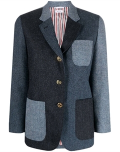 Твидовый блейзер Donegal в технике пэчворк, синий Thom browne