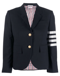 Однобортный блейзер с полосками 4-Bar, синий Thom browne