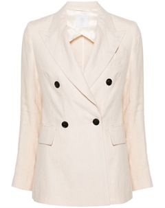 Двубортный льняной пиджак, нейтральный цвет Eleventy