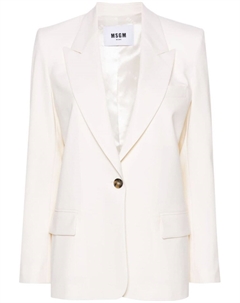 Однобортный пиджак, белый Msgm
