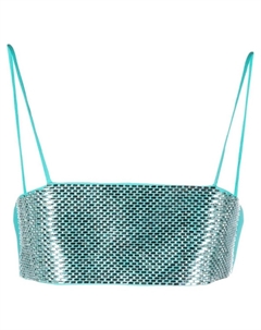 Укороченный топ с кристаллами, синий Giuseppe di morabito