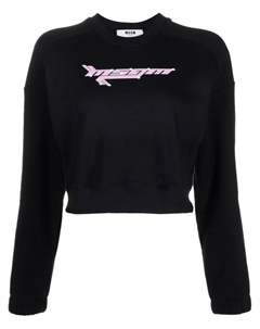 Укороченная толстовка с логотипом, черный Msgm